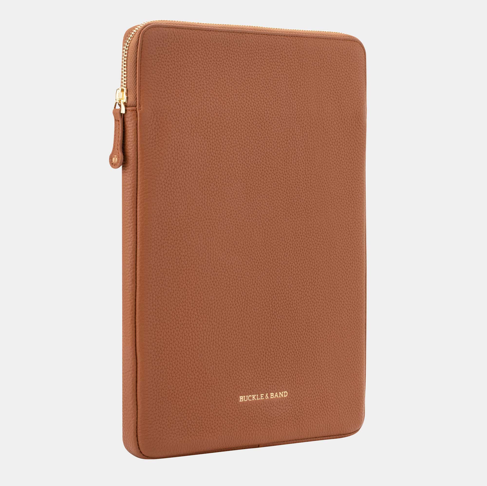 Case for MacBook Pro 14 in Genuine Ostrich - Borsalino Brown / Steel 316