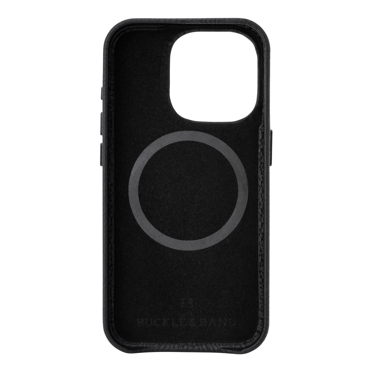 iPhone Case | Luxury Leather 16 and 16 Pro - Buckle and Band - IP - 16 - BLK - 01