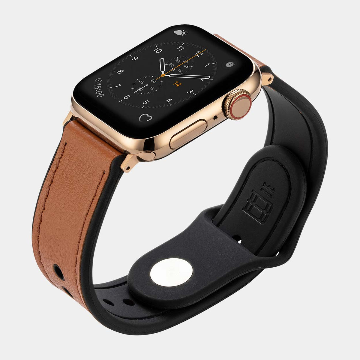 Hybri Sport/Leather Apple Watch Strap Brown 