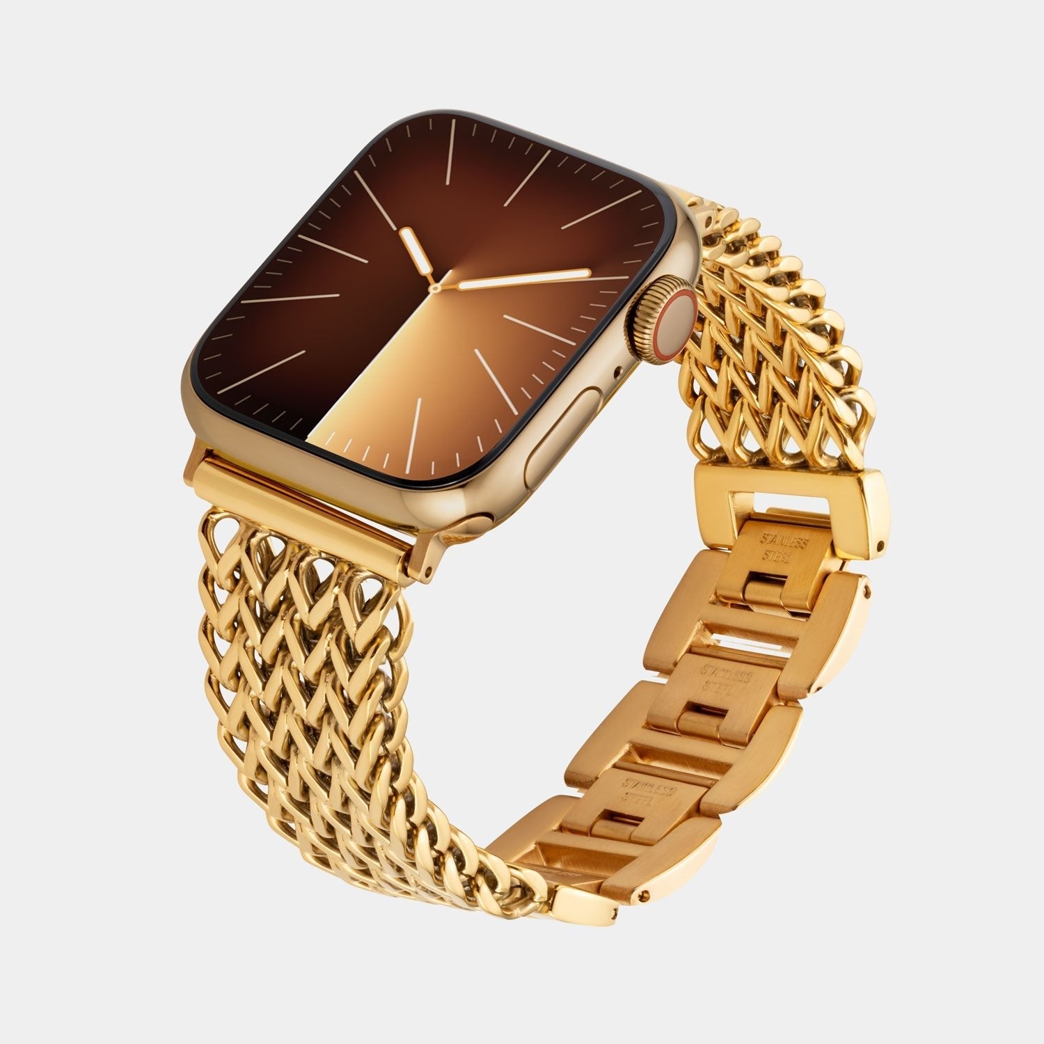 Gold Mesh Luxury Apple Watch Strap - Buckle and Band - NMI - GL - 38