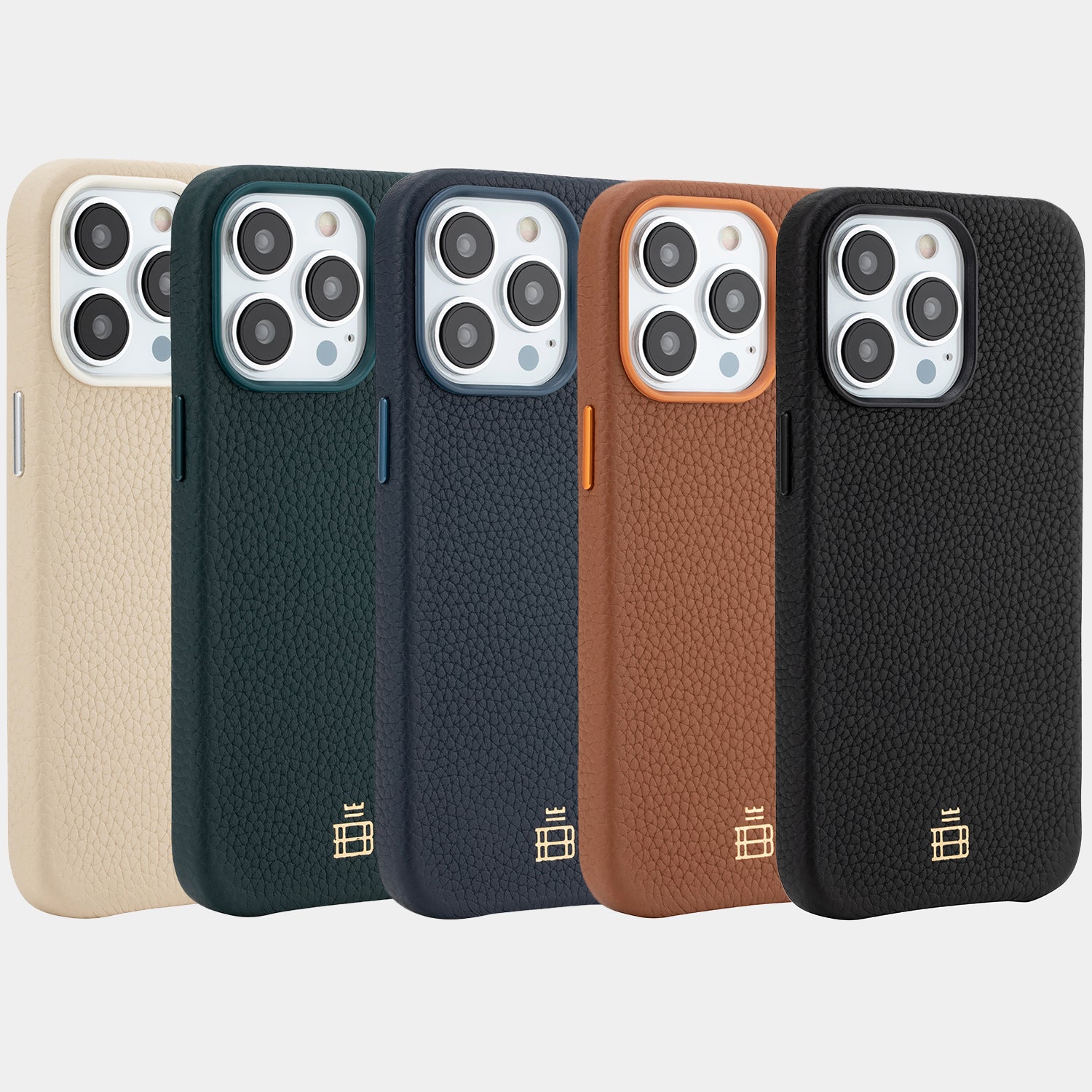 iPhone Case | Luxury Leather 13, 14, 15 - Buckle and Band - IP - 13P - BLK - 01