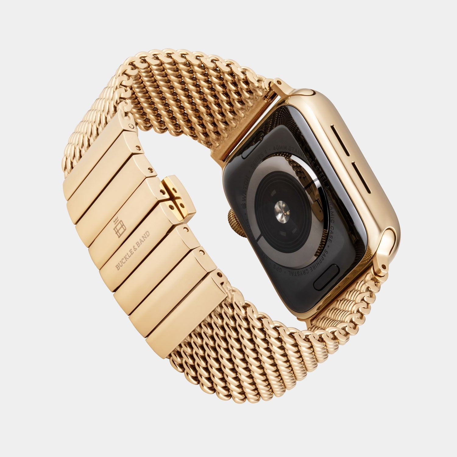 Milanese Gold Stainless Steel Luxury Apple Watch Strap - Buckle and Band - SSM - 38 - GL - GL