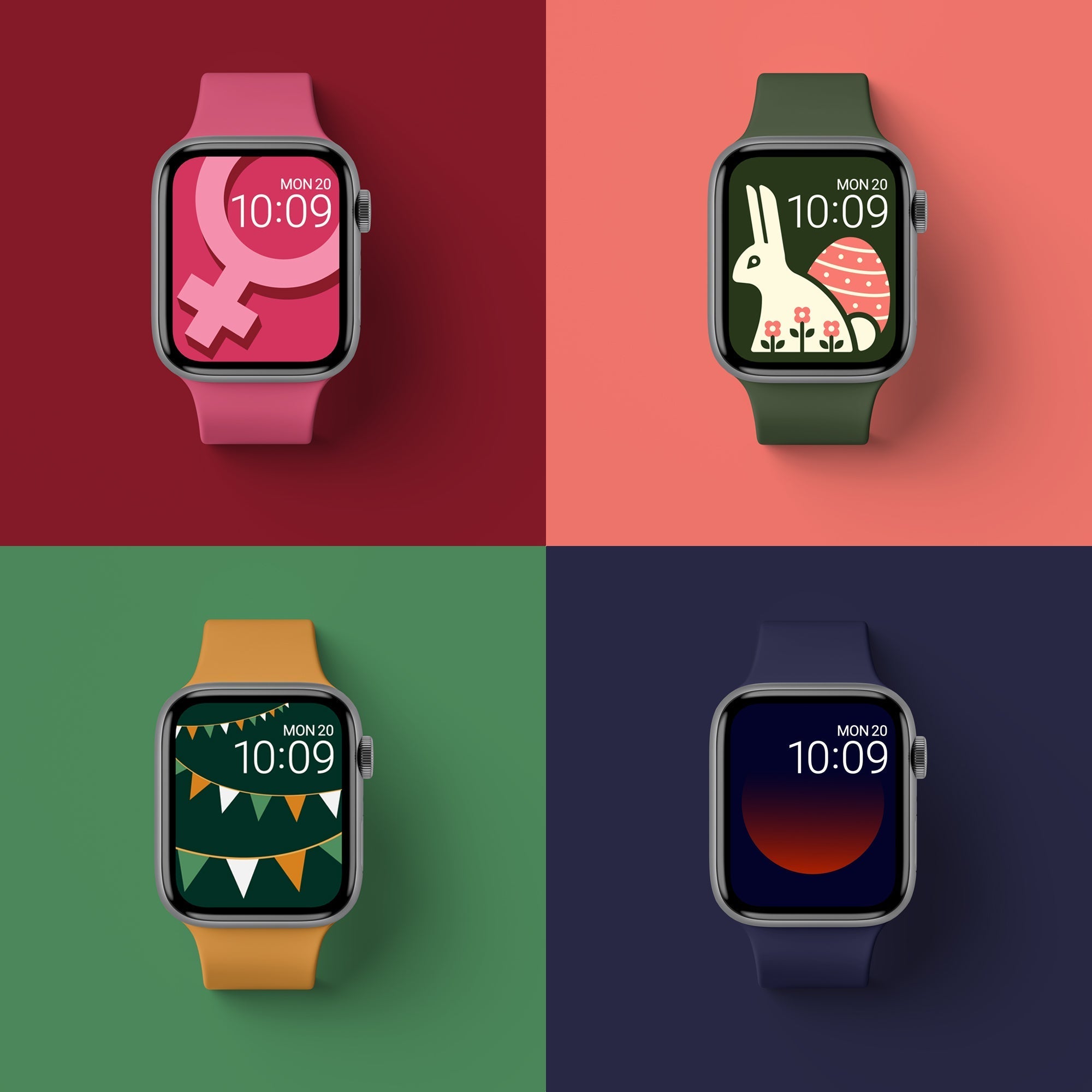 Wallpapers of the Month| March | Apple Watch Wallpapers - 4 Pack - Buckle and Band - 